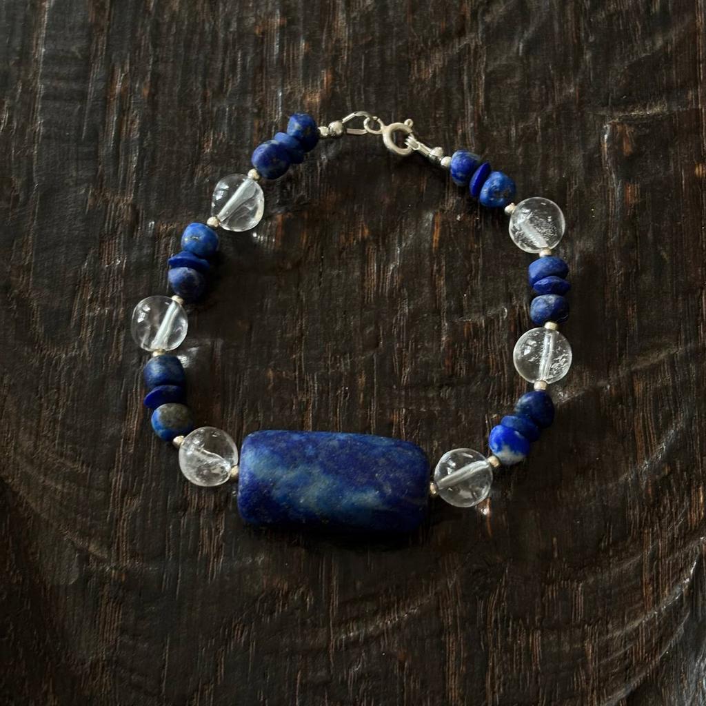 браслет из хрусталя с лазуритом#2