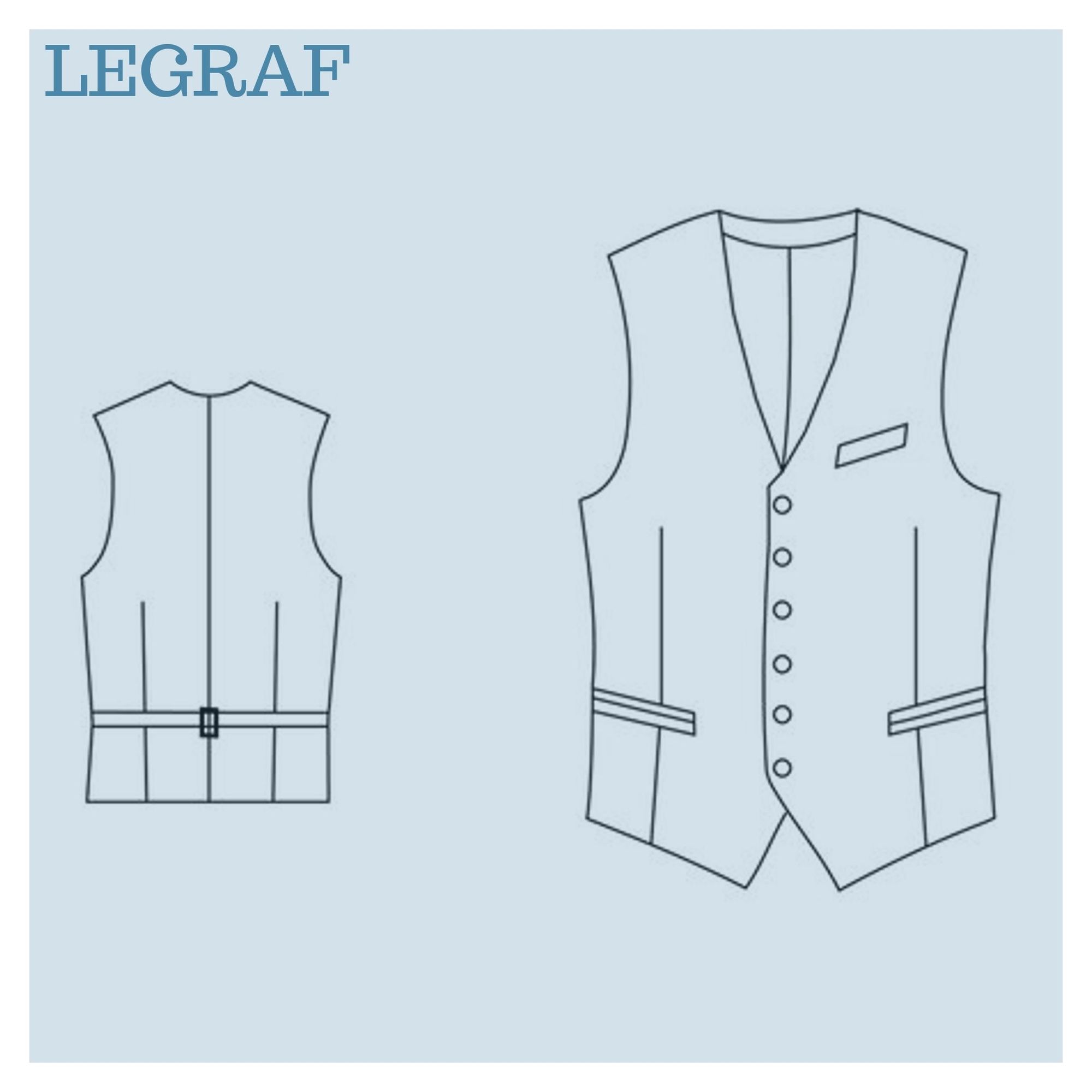 Выкройка мужского жилета М_001