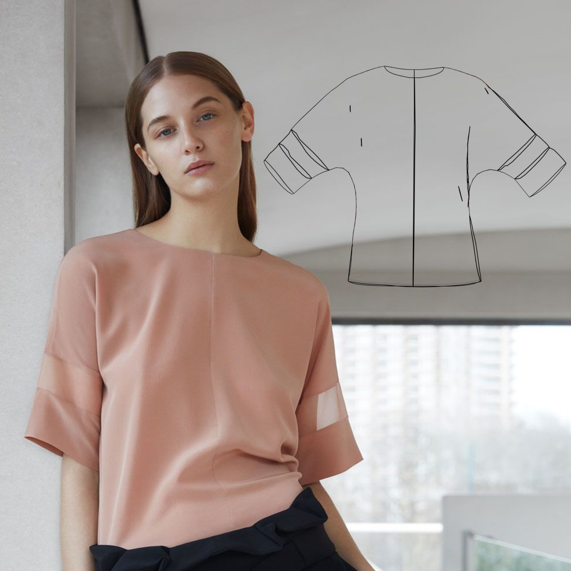 Выкройка блузки W_026