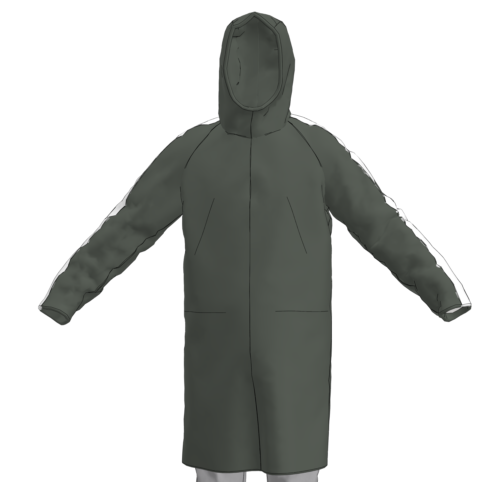 Выкройка мужской зимней куртки-парки М_037