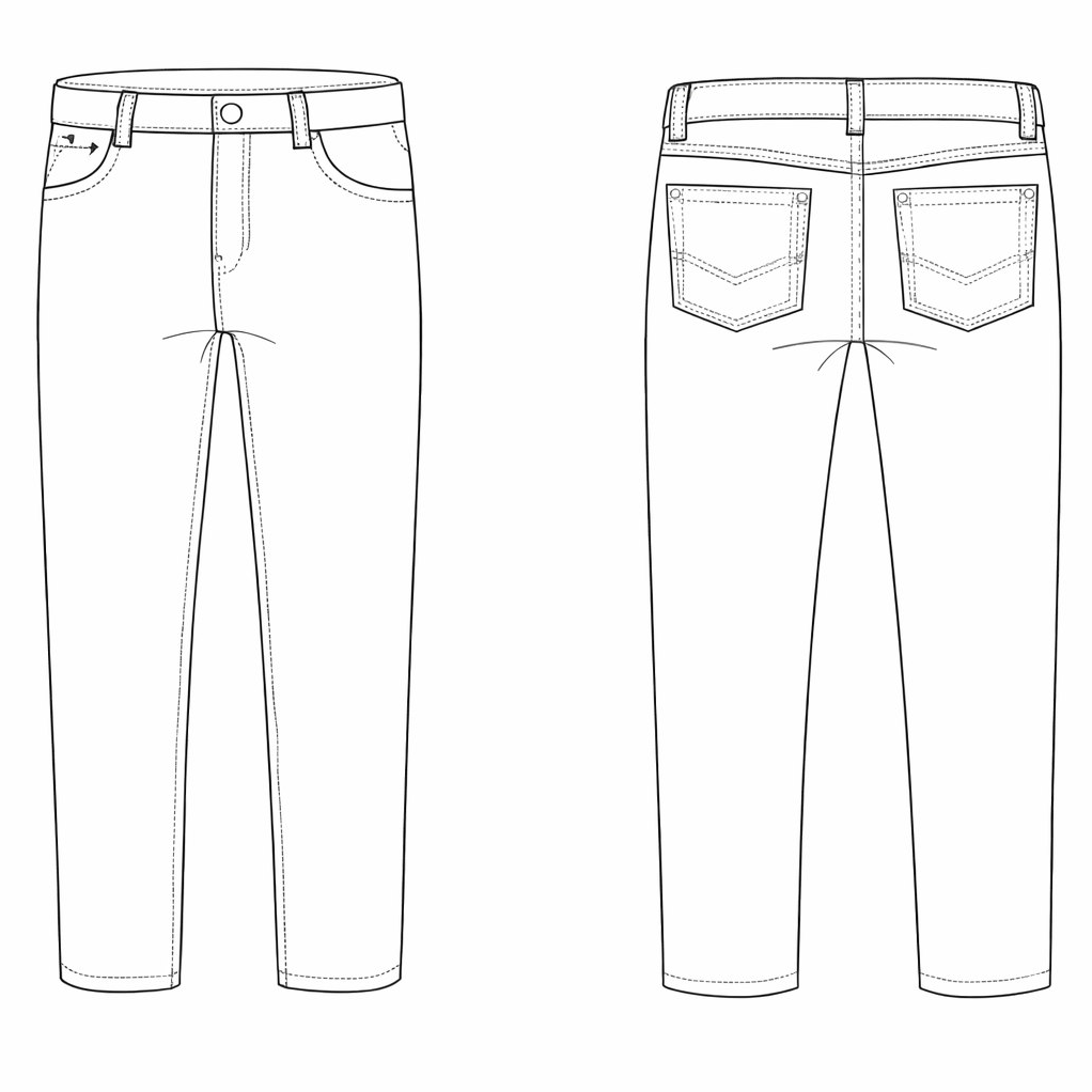 технический рисунок джинсы