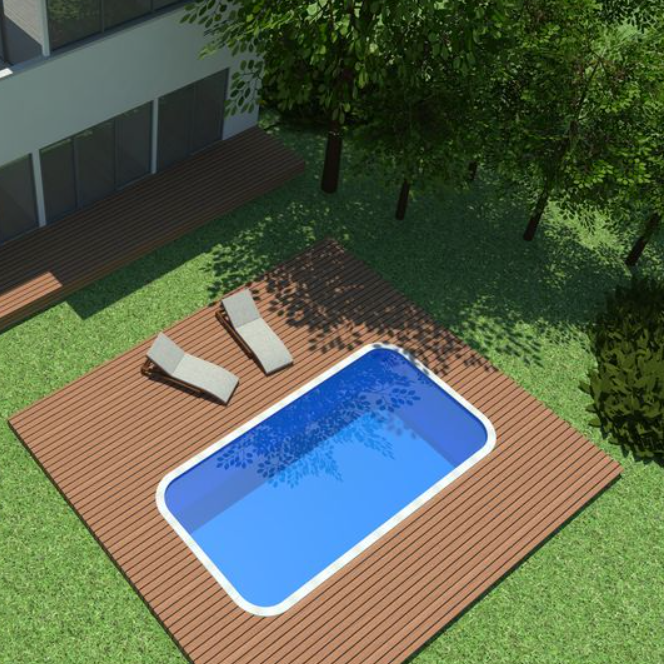 Прямоугольный бассейн без ступеней F-BAS 001 (Длина от 3 до 10 метров)