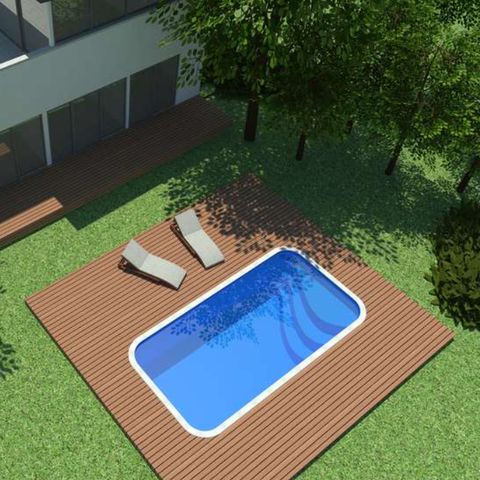 Прямоугольный бассейн со ступенями F-BAS 003 (Длина от 5 до 10 метров)