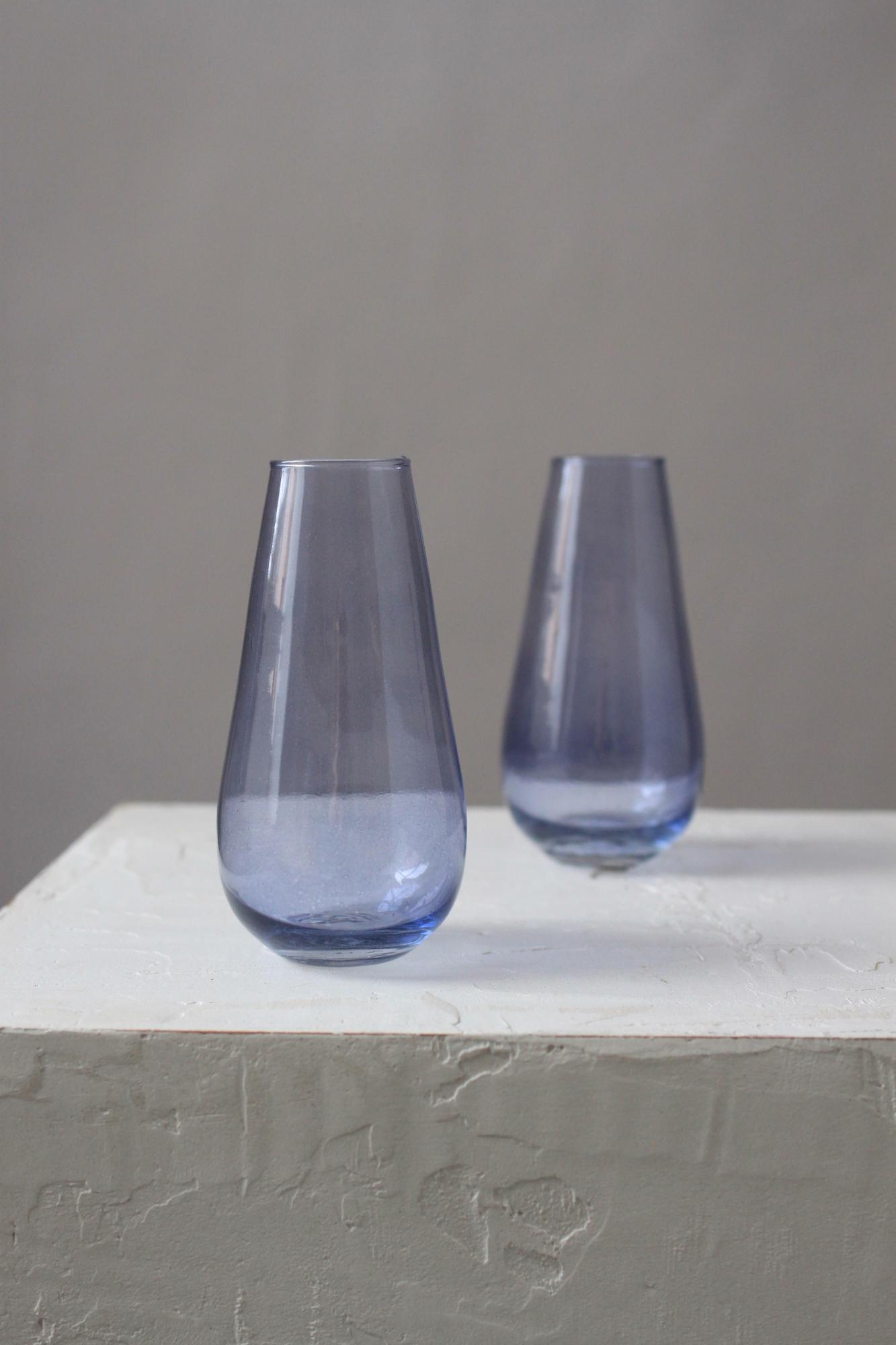 Ваза стеклянная бирюзовая