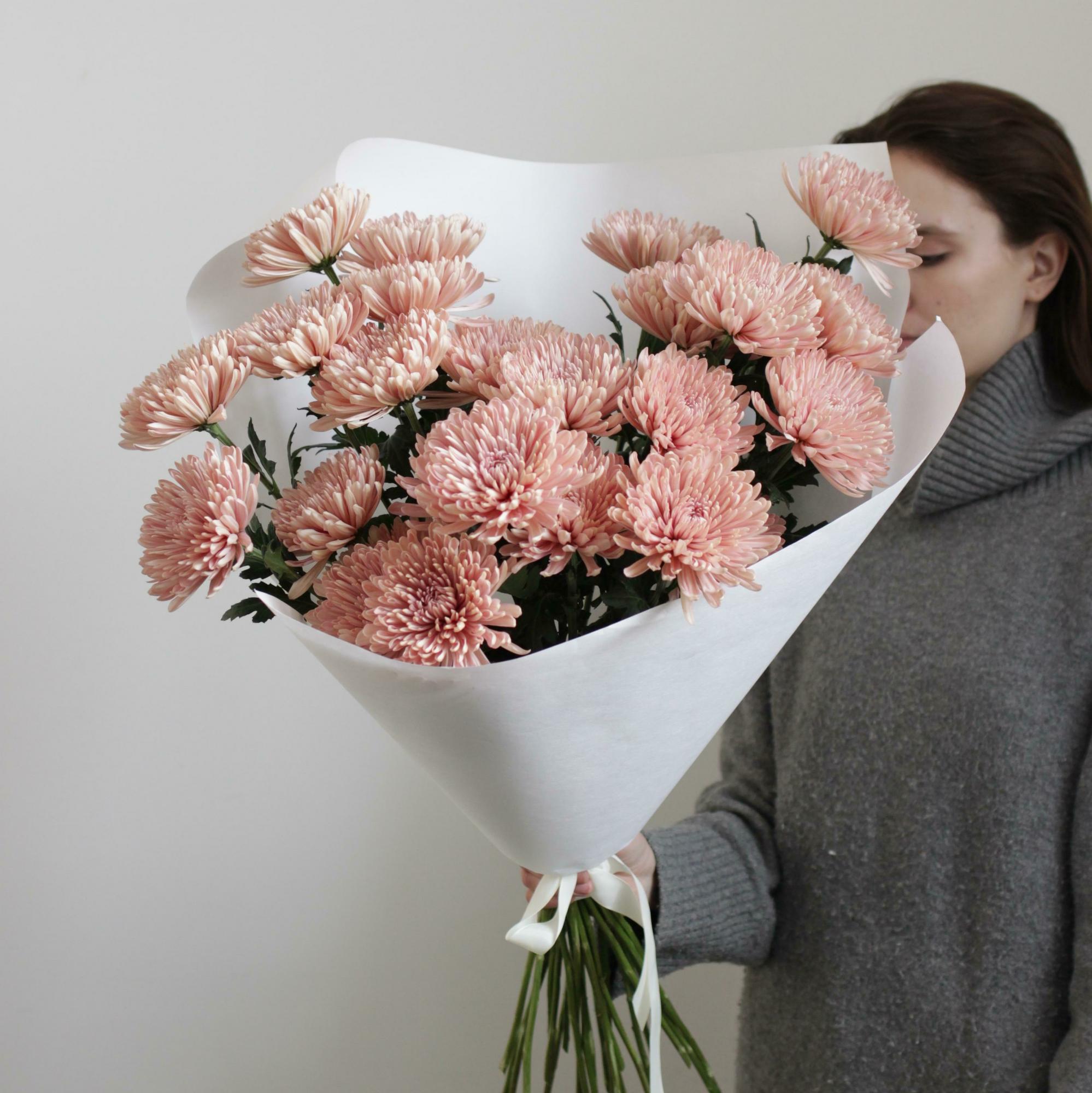 Монобукет нежных хризантем