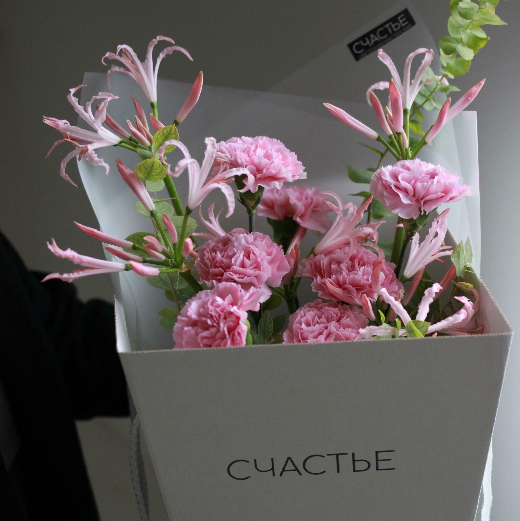 Дуо-букет гвоздики + нерине