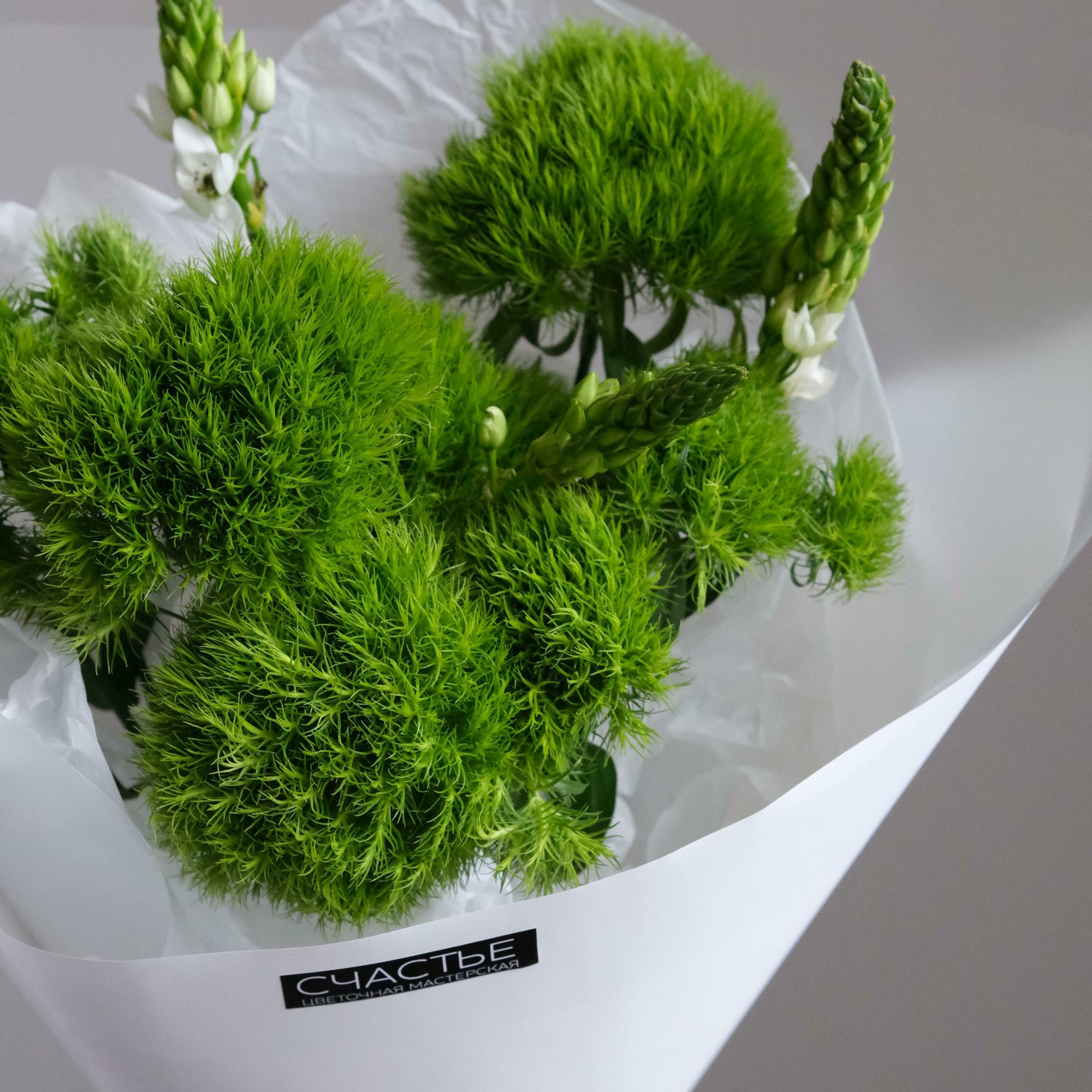 Зеленый и стойкий монобукет