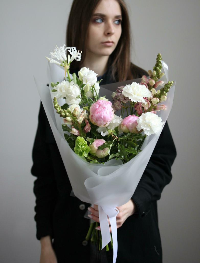 Букет в нежно-розовой гамме