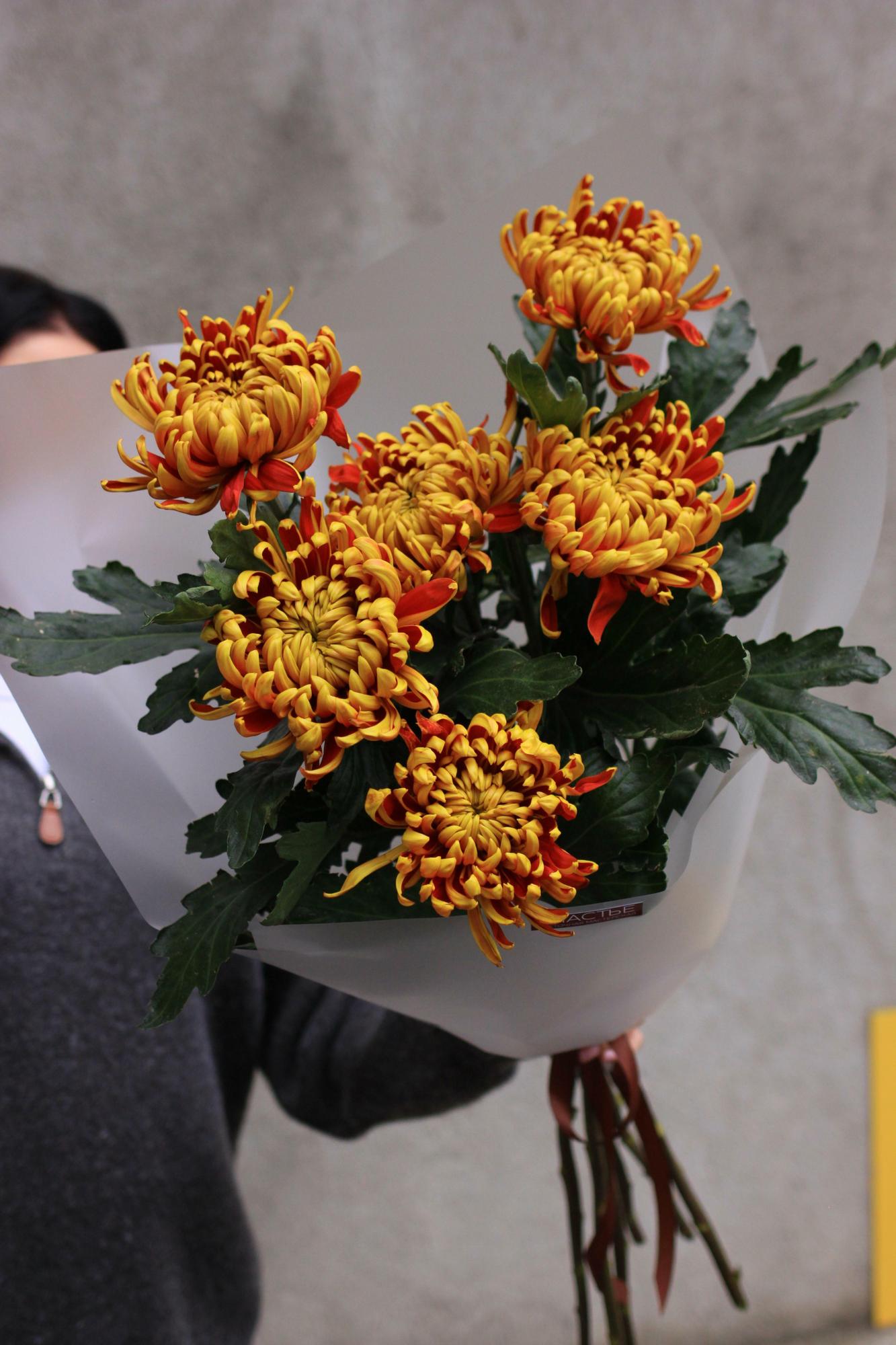 Монобукет хризантем Фуэго