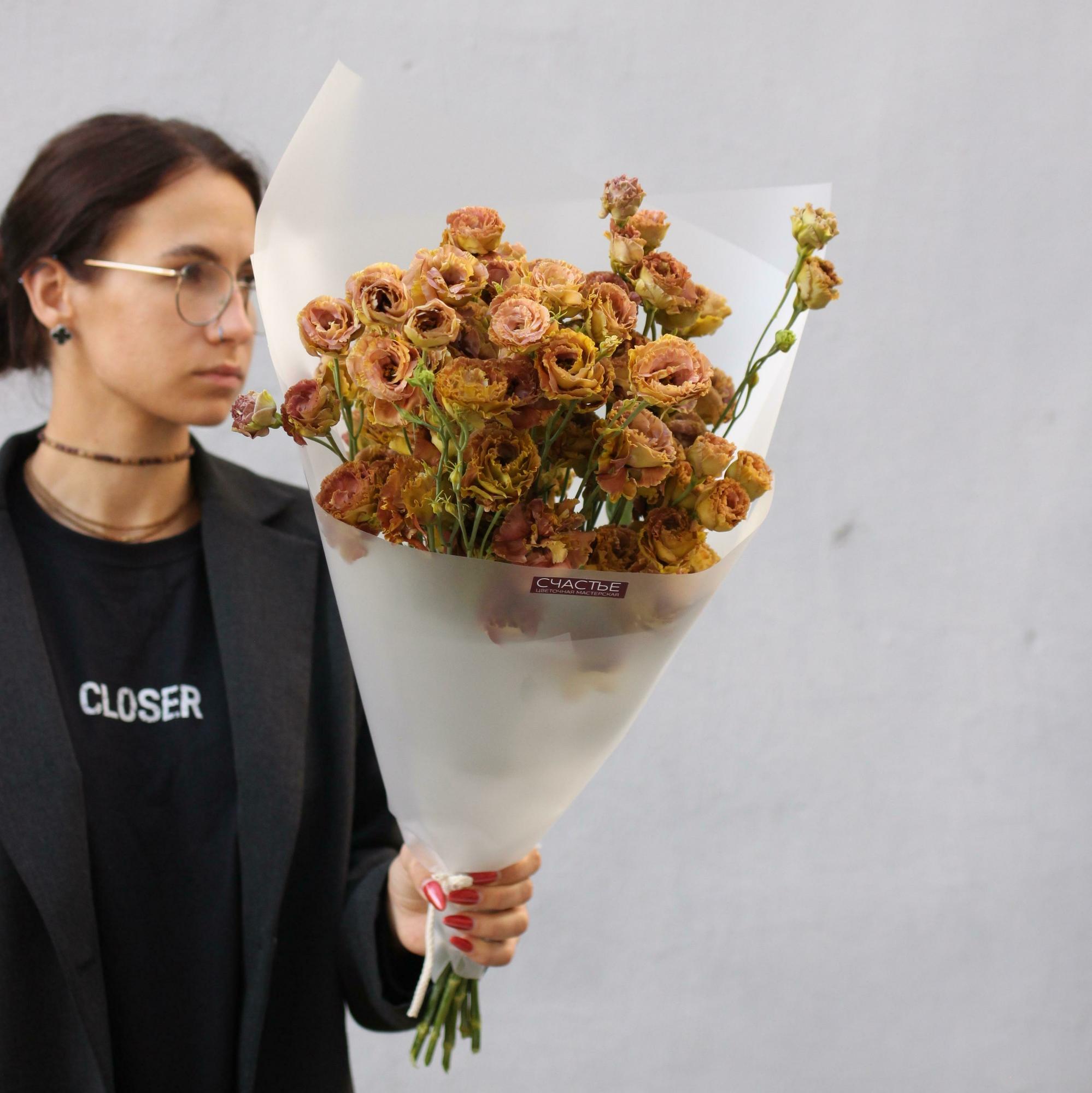 Монобукет кофейной эустомы