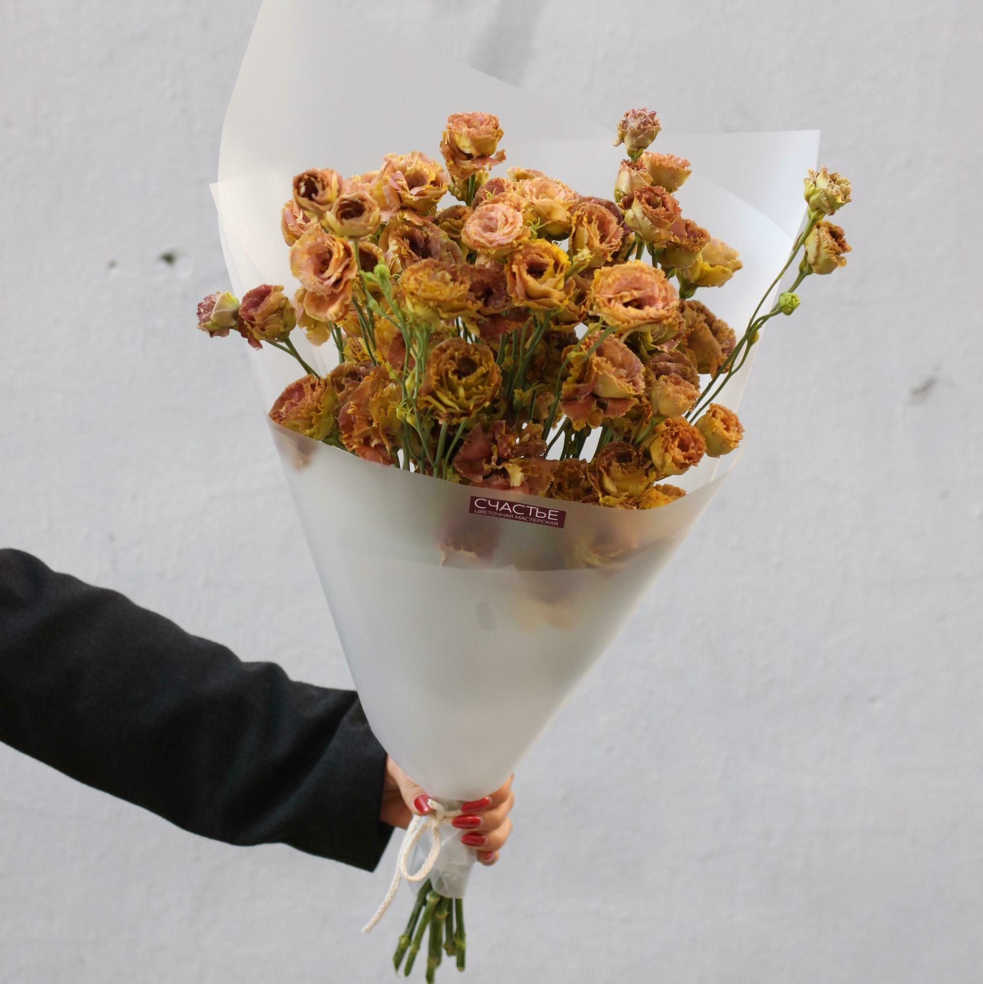 Монобукет кофейной эустомы