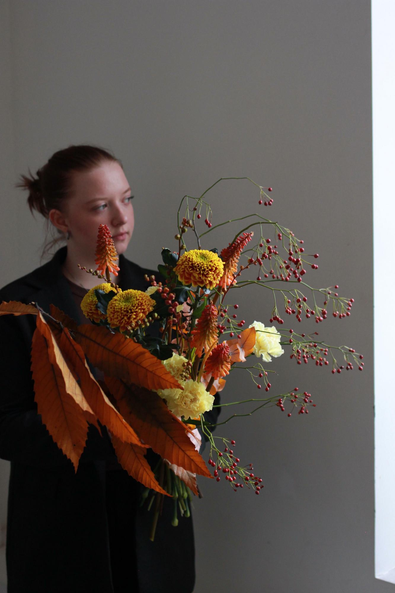 Букет интерьерный букет с розой боттел