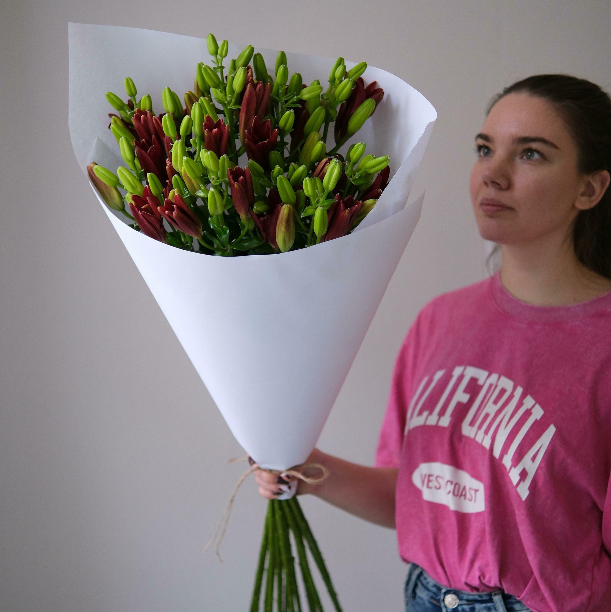 Моно бордовых лилий