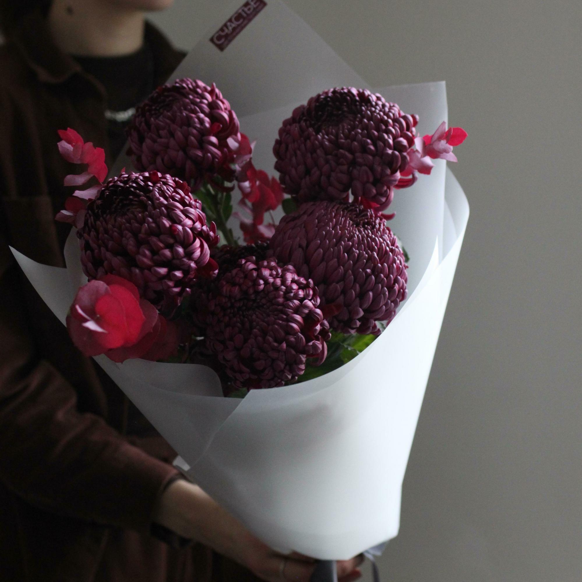 Черничные хризантемы бигуди