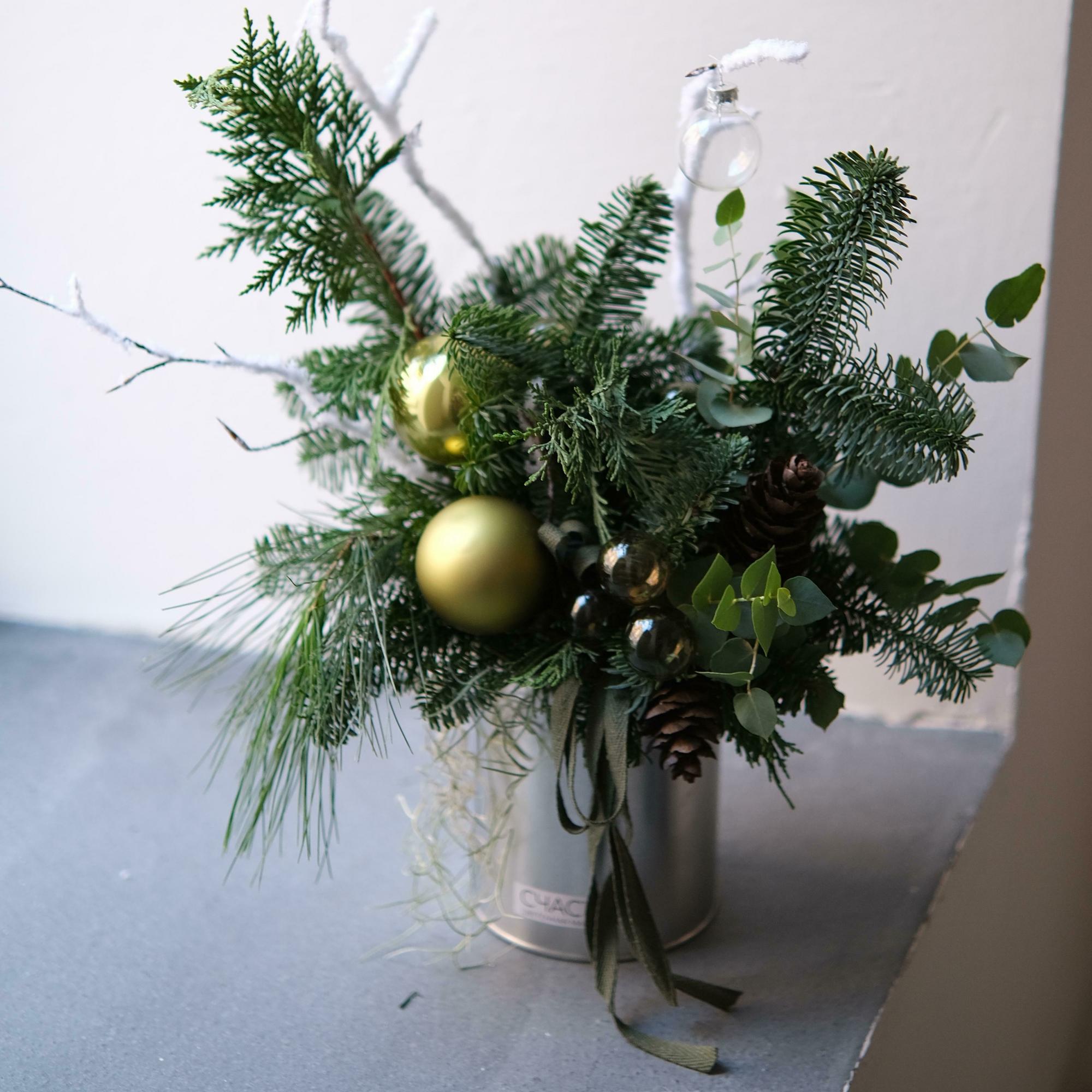 Хвойная металлическая банка размер M