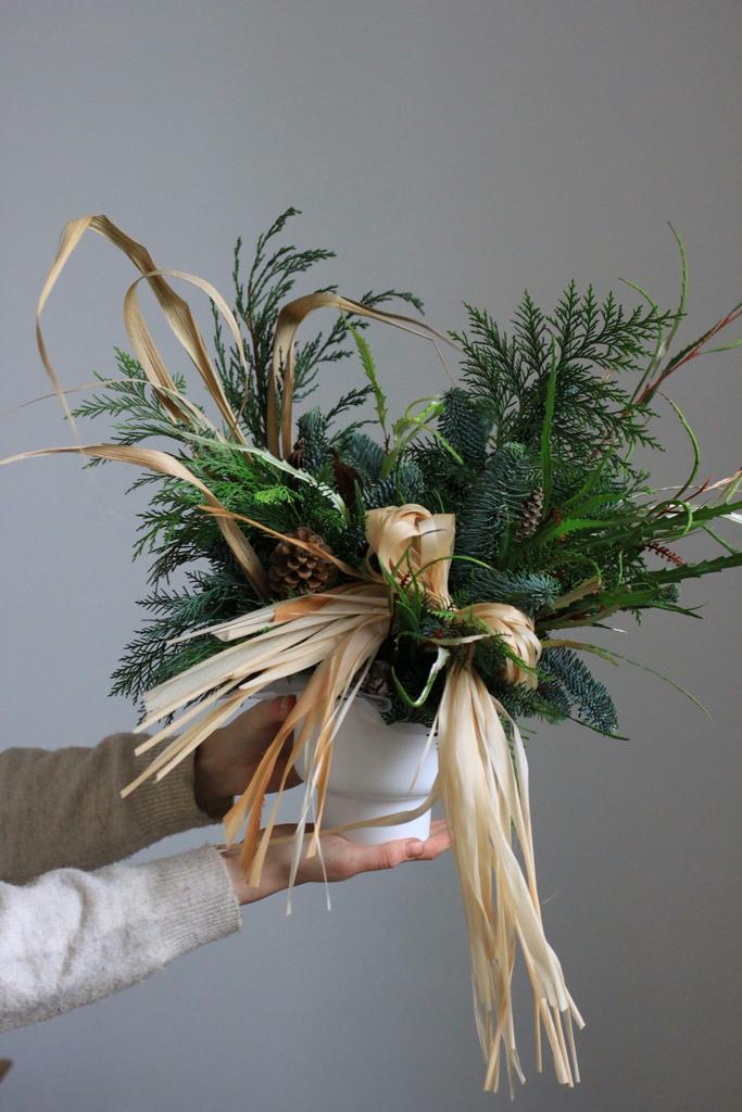 Композиция новогодняя с лыком