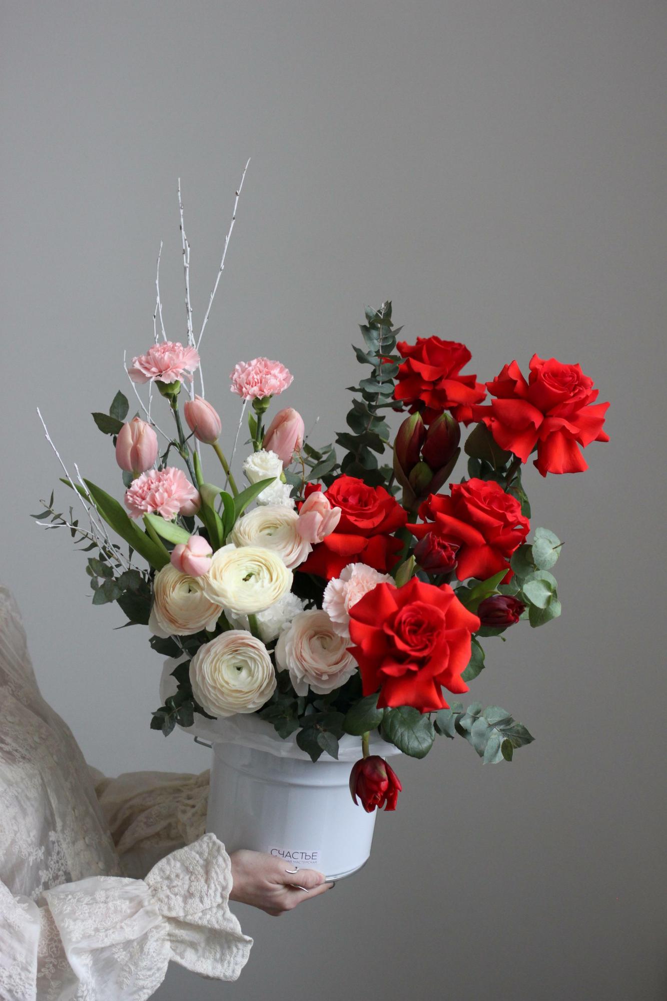 Красно-розовая композиция maxi