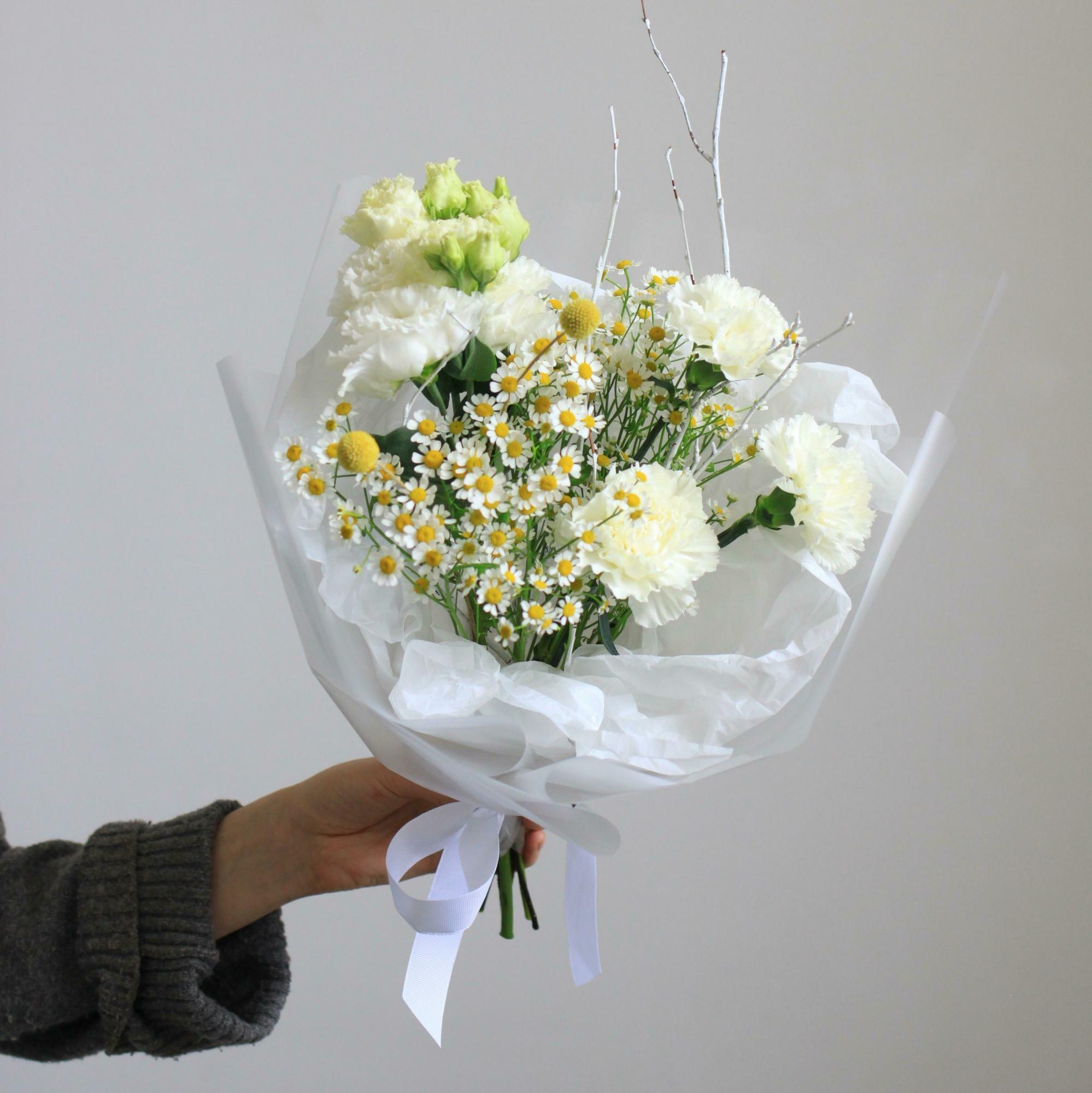 Букет комплимент с ромашками