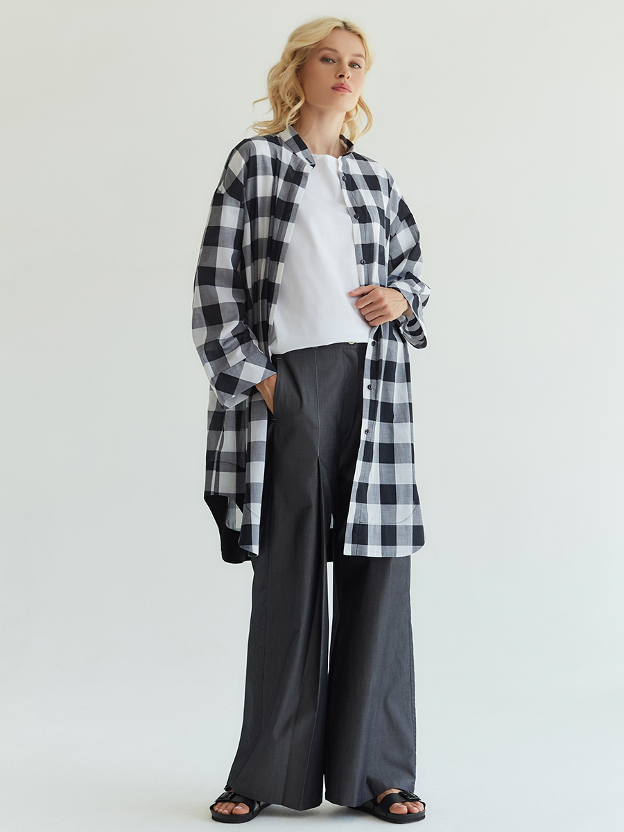 Рубашка удлиненная в клетку