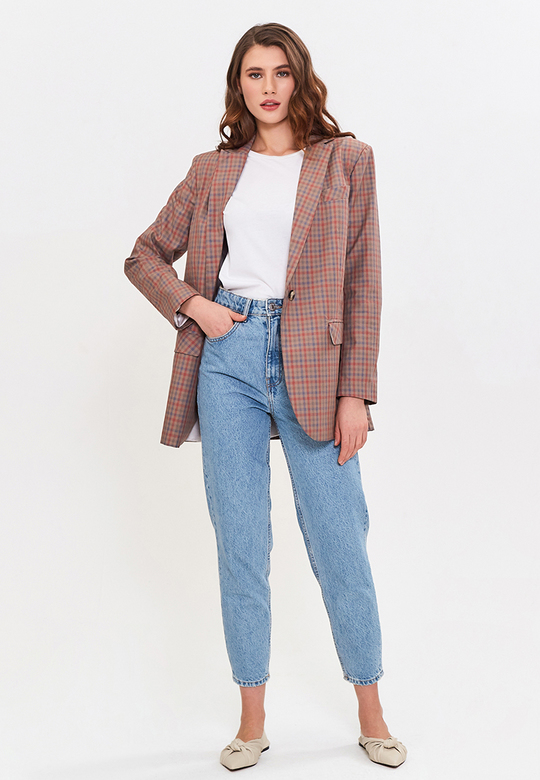 Пиджак oversize в клетку