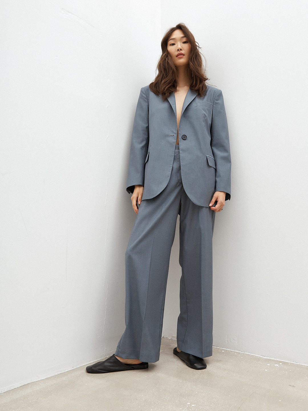 Пиджак прямого кроя из костюмной шерсти