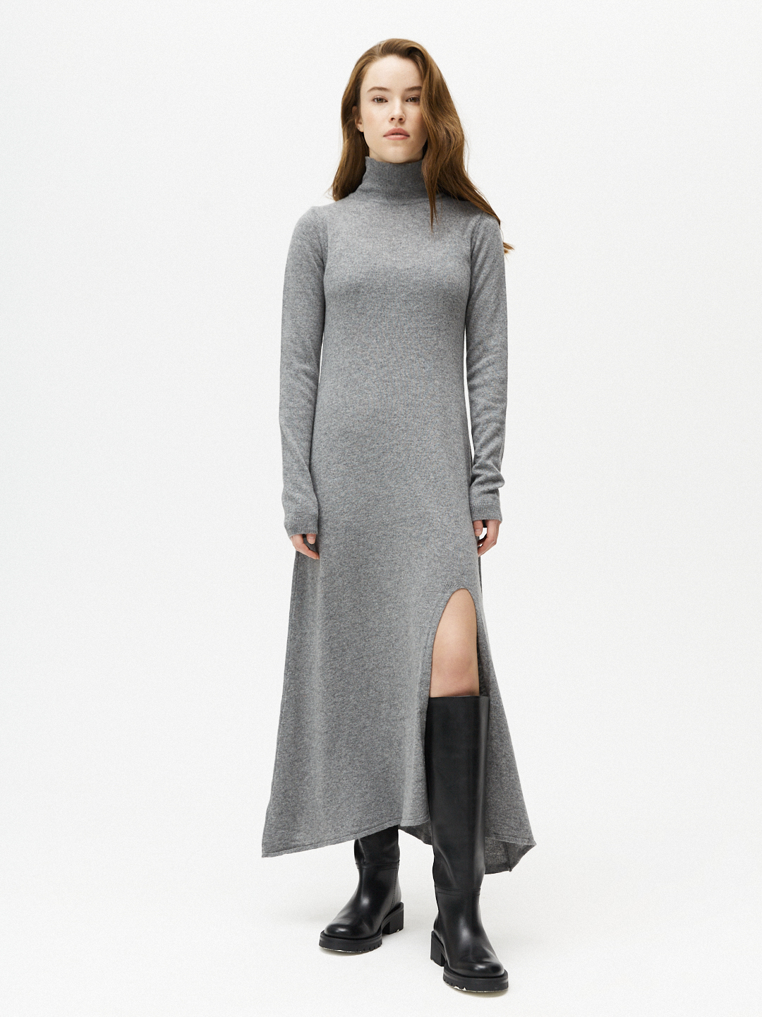 Платье с разрезом из шерсти