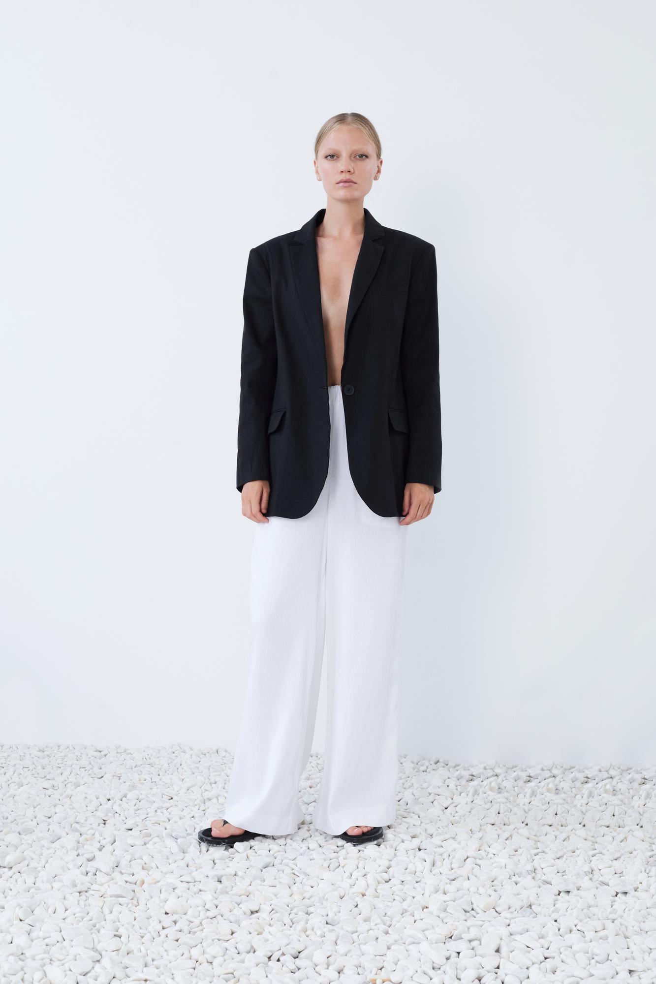 Пиджак прямого кроя изо льна