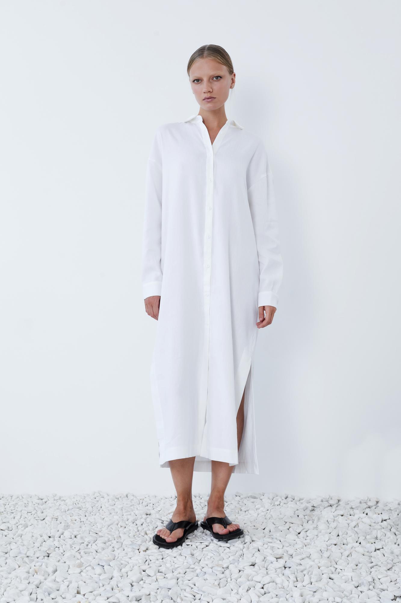 Рубашка длинная изо льна