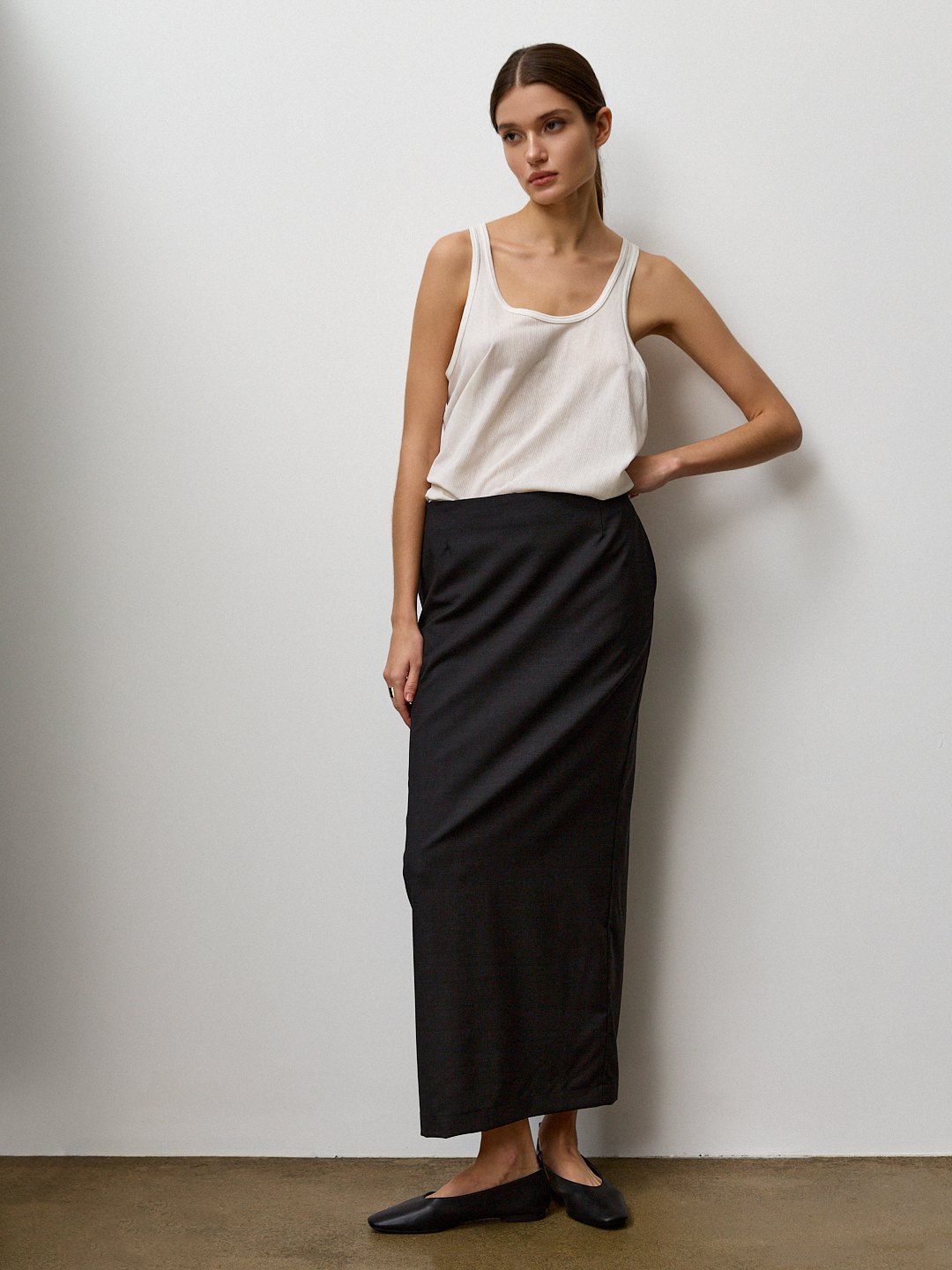 Юбка прямая из костюмной шерсти
