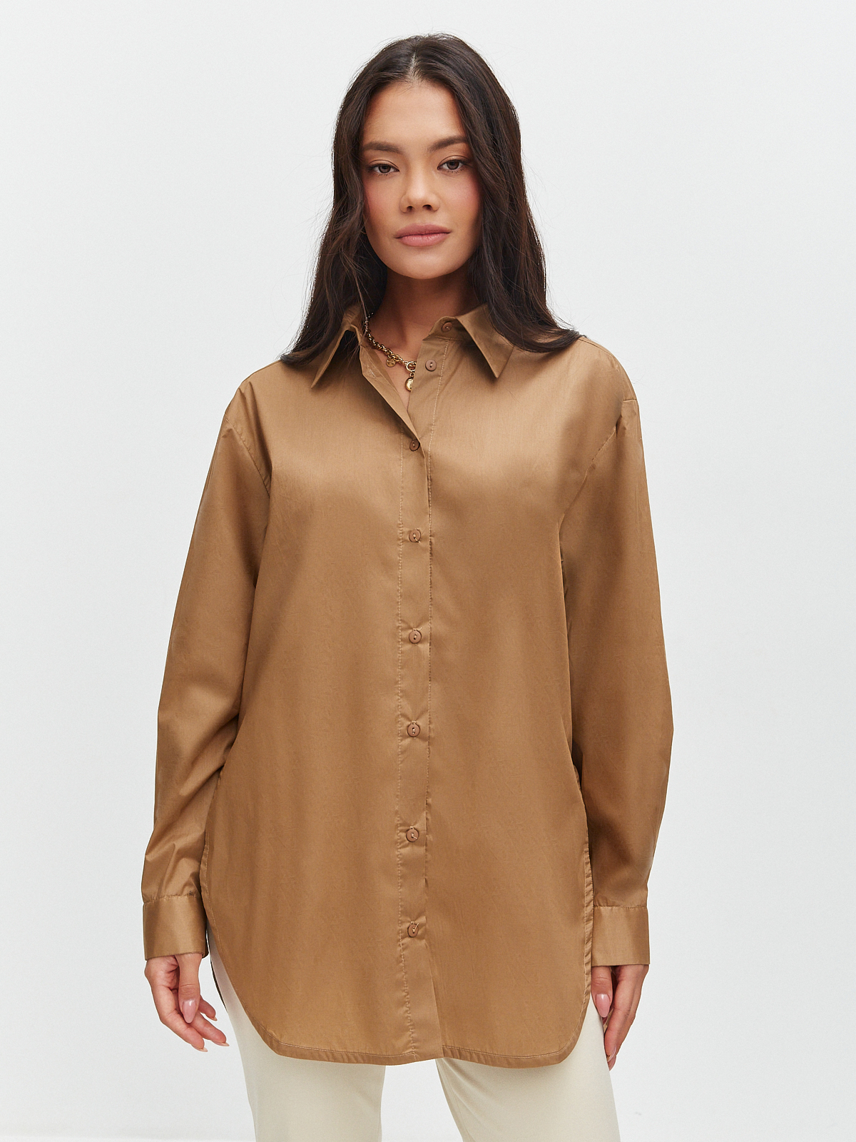 Рубашка свободная из облегченного хлопка