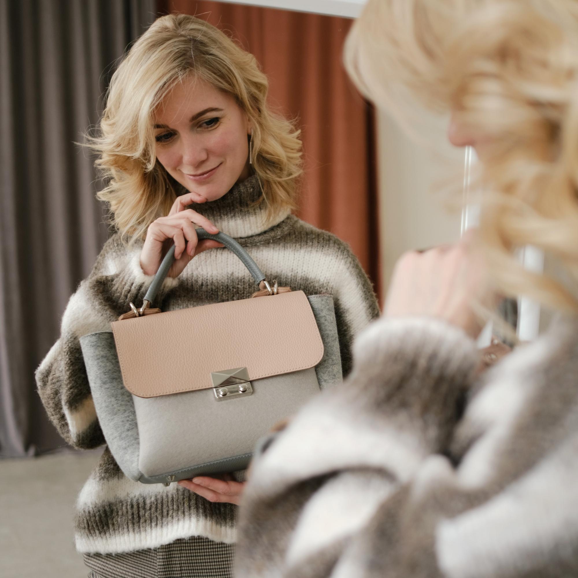 Сумка-трапеция пепельная