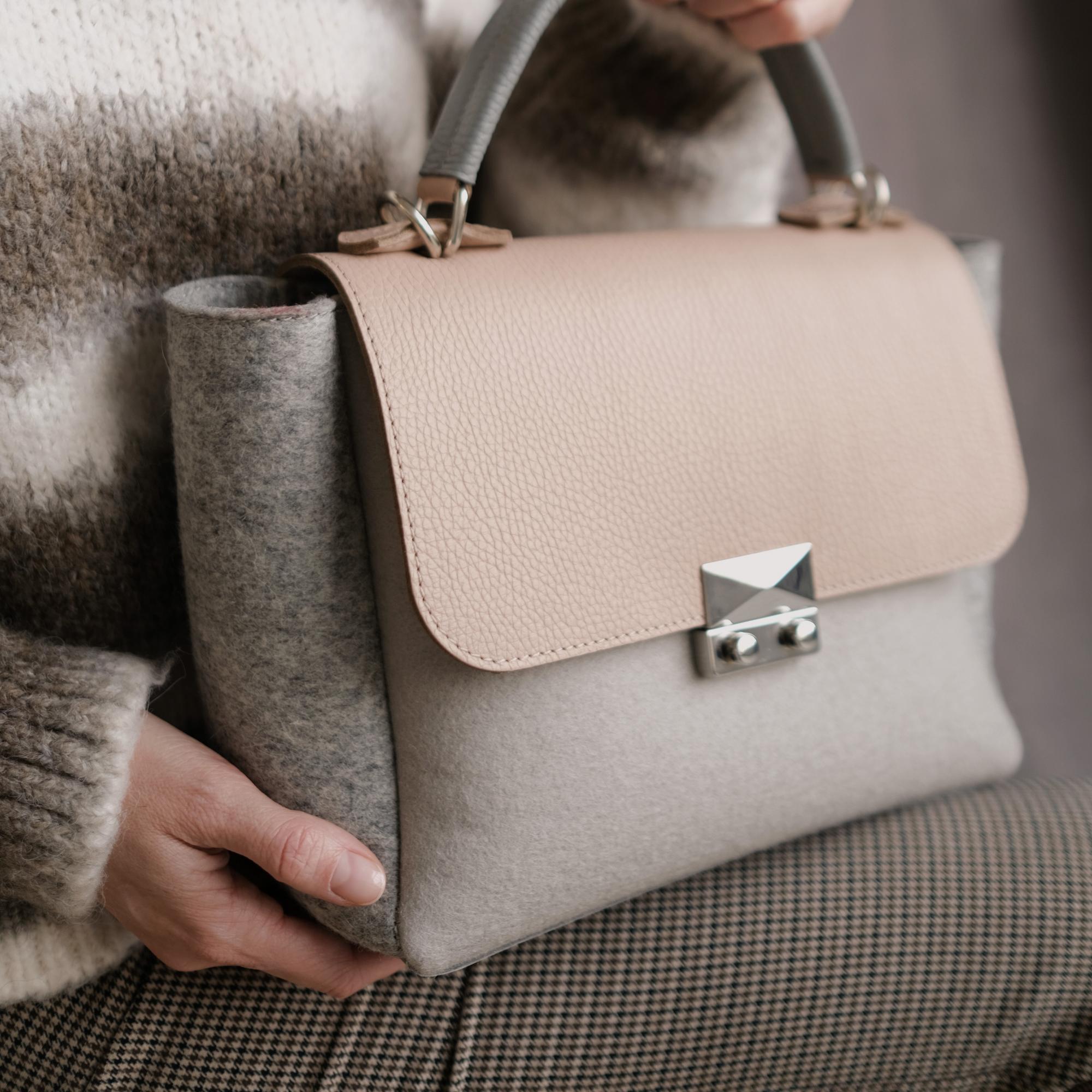 Сумка-трапеция пепельная