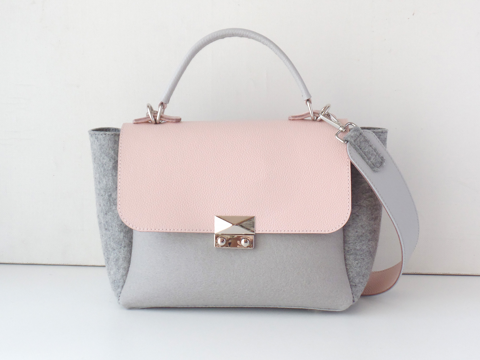 Сумка-трапеция пепельная