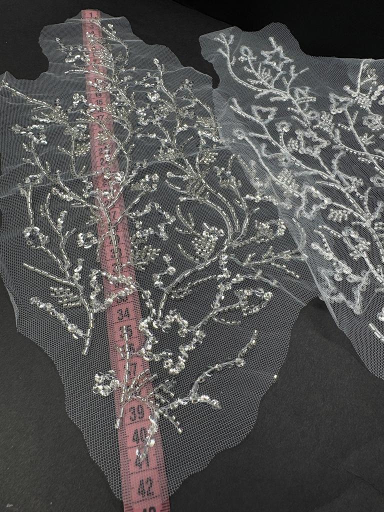 Нашивка кружевная аппликация YJ402-4 (2шт)