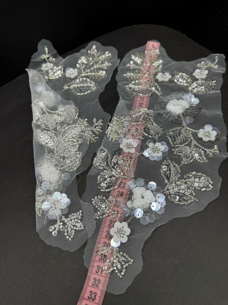 Нашивка кружевная аппликация YJ402-5 (2шт)