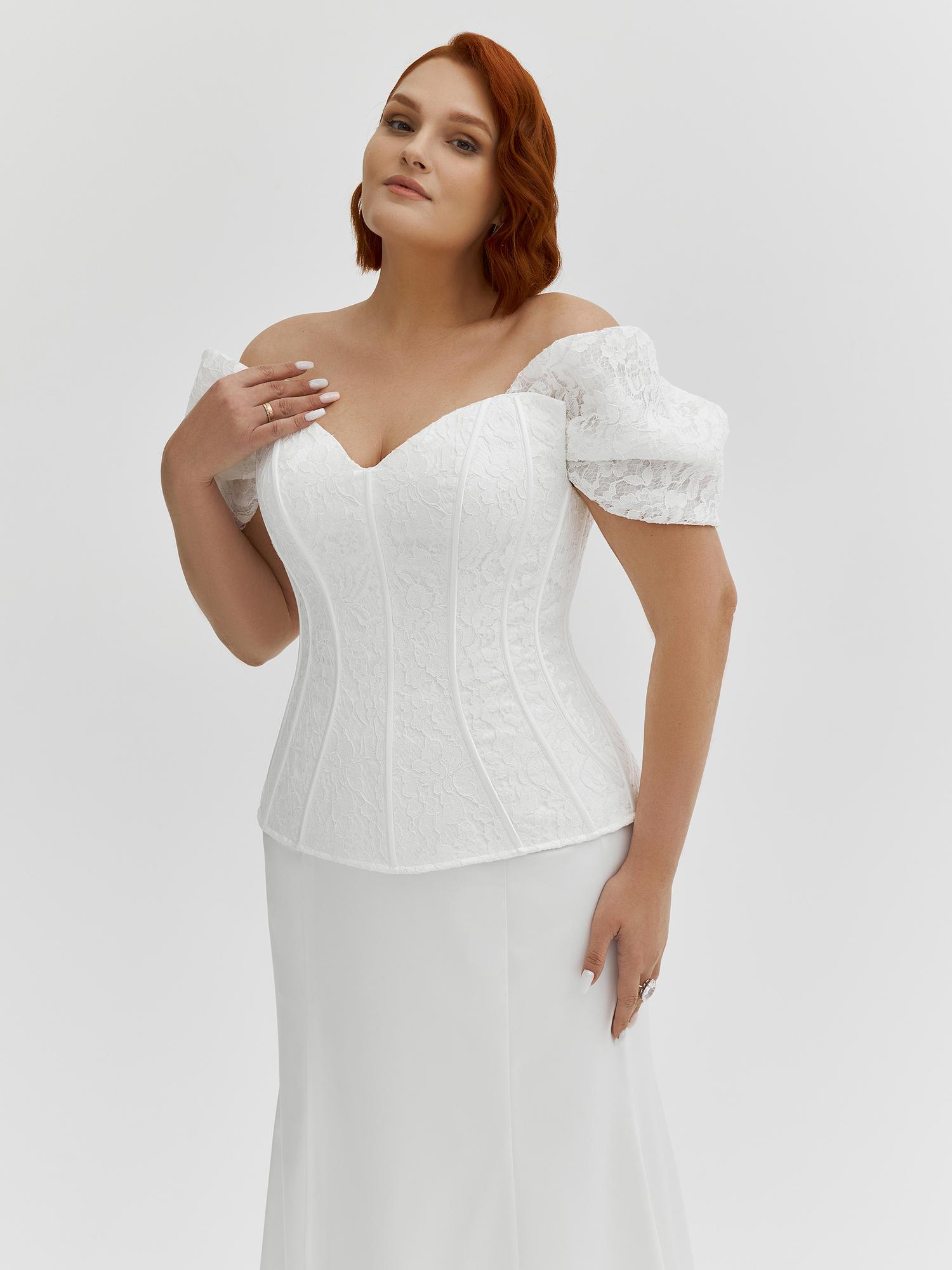 Корсет белый "Классик в кружеве" 13-031 PS