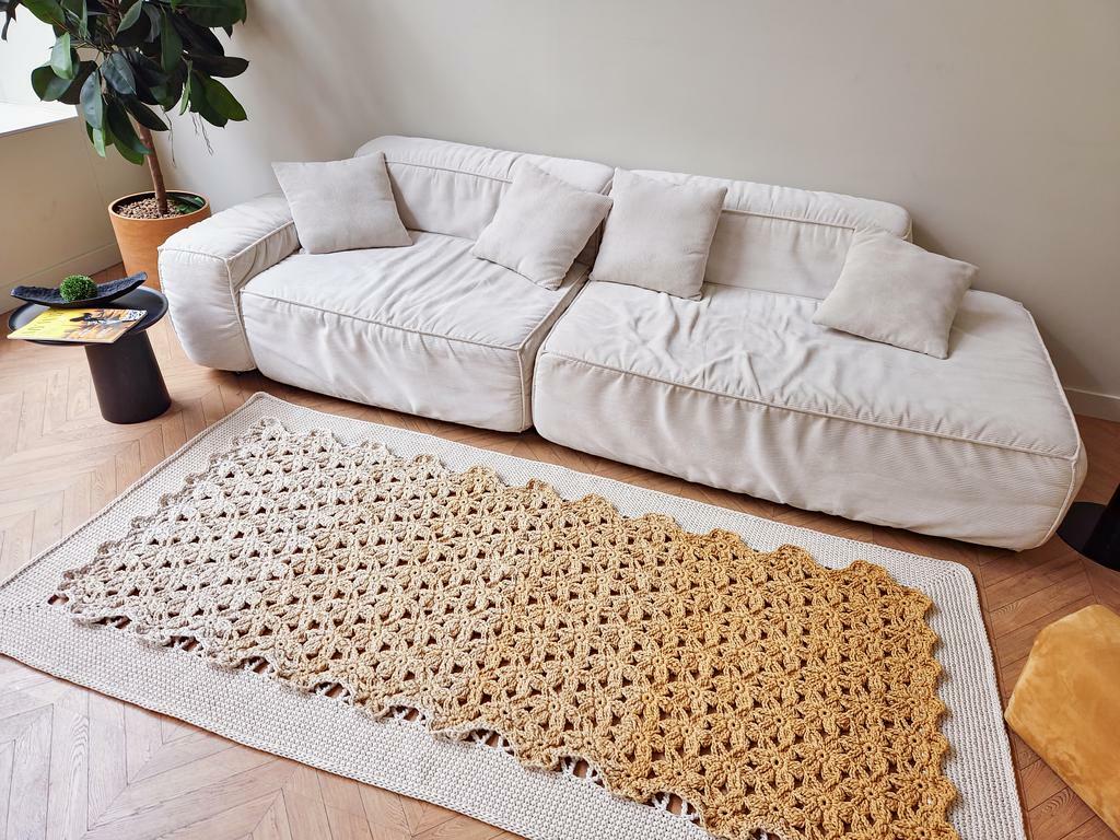 Обучающий мастер-класс по вязанию крючком: "Цветочный ковер"