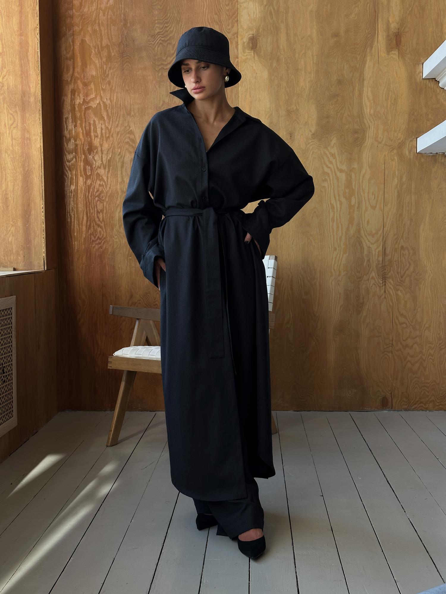 Платье-рубашка из шерсти