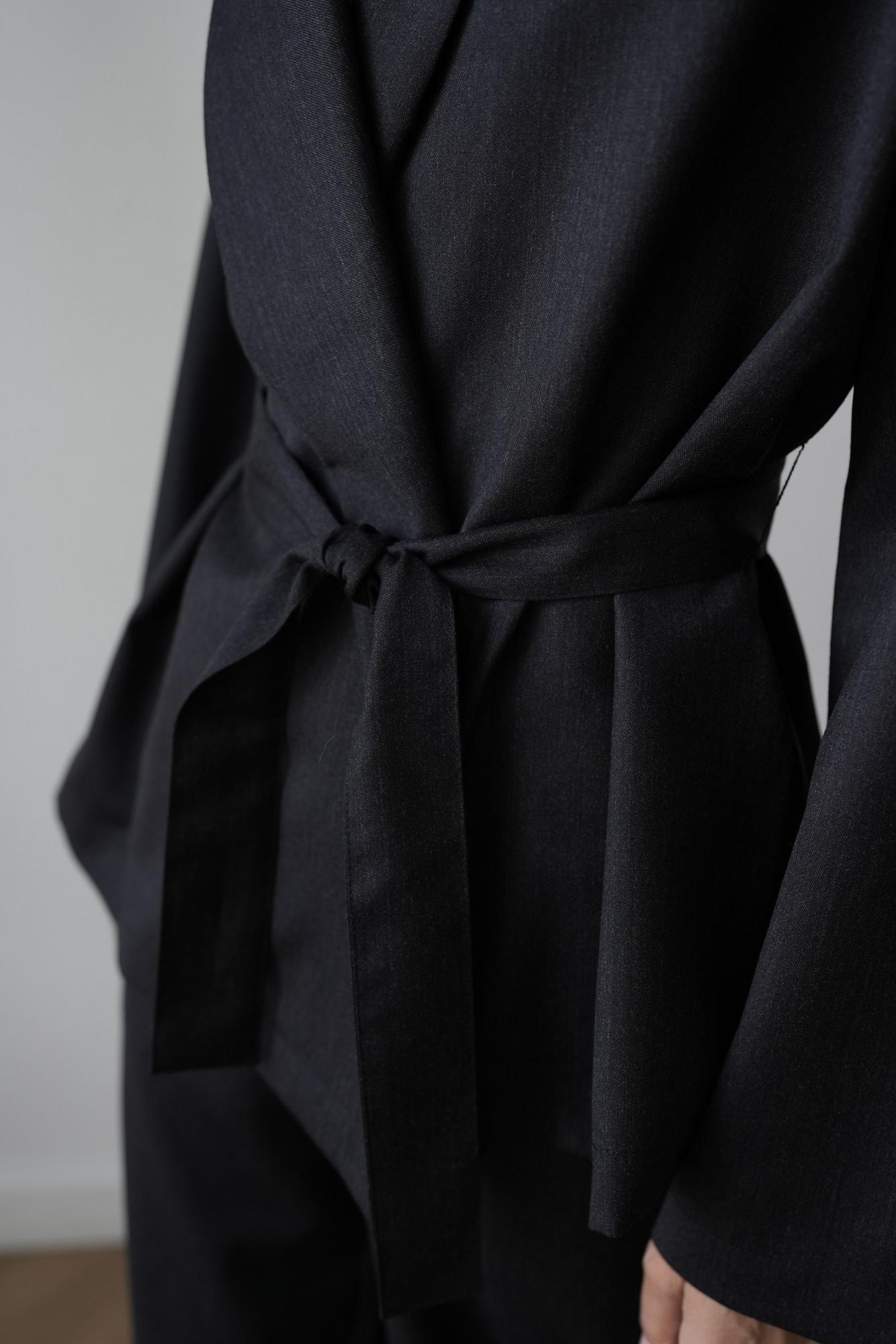 Жакет с шалевым воротом из шерсти