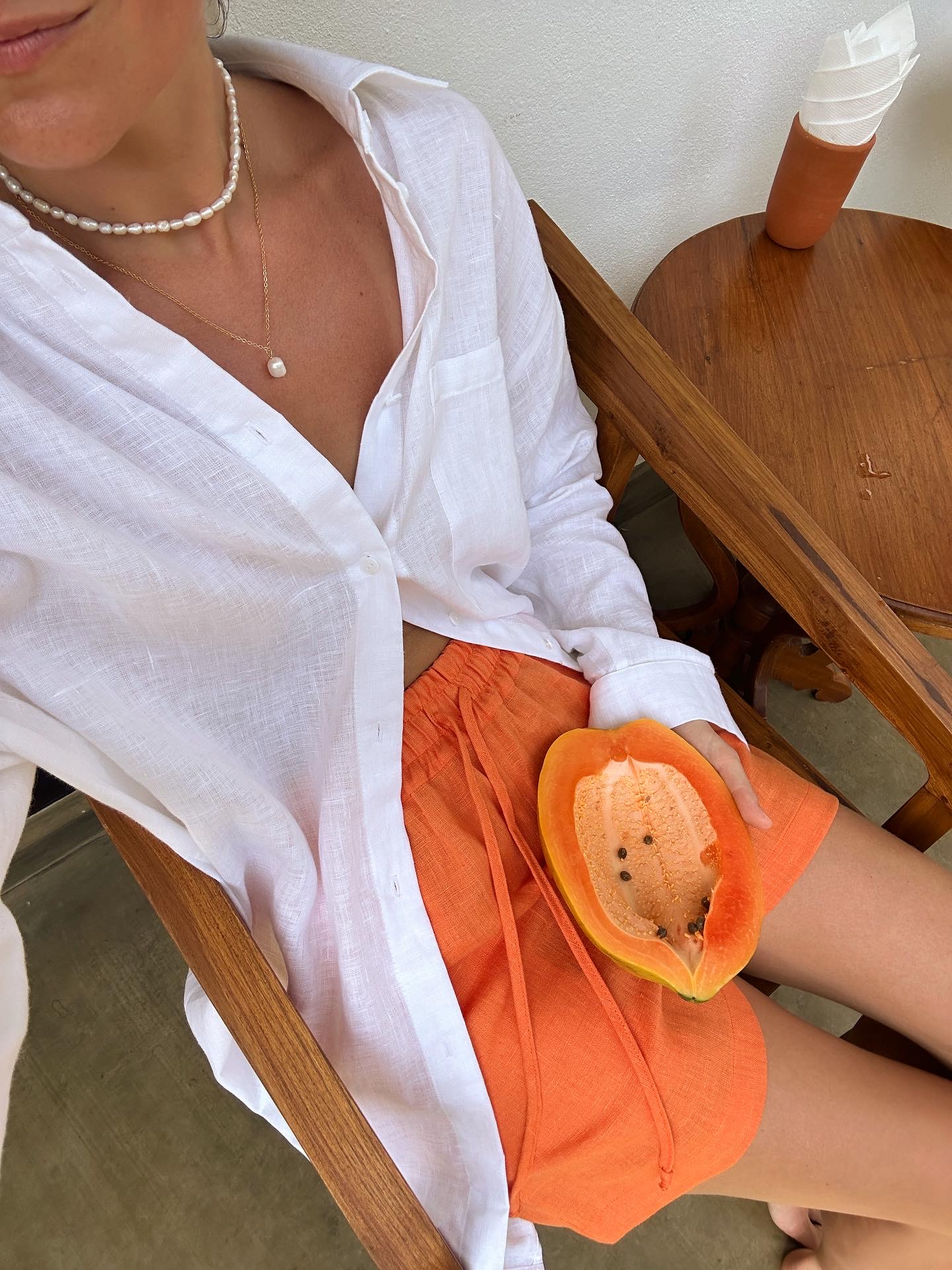 Удлиненная рубашка из льна one size