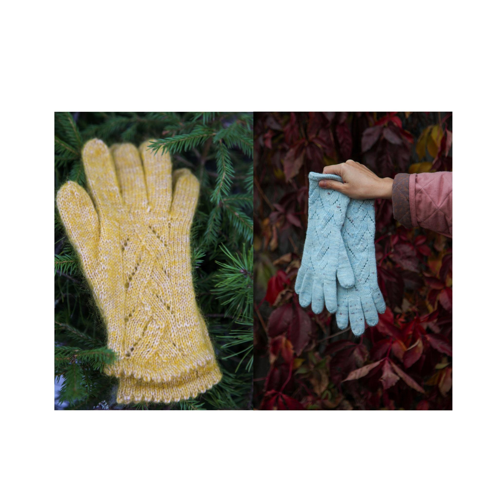 Дуэт перчаток "Зимний театр": длинная и классическая манжеты