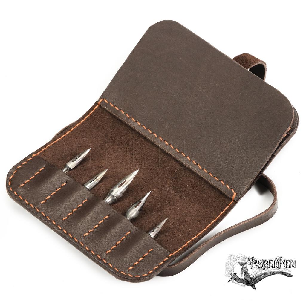 Кожаный пенал для ПЕРЬЕВ. Brawn