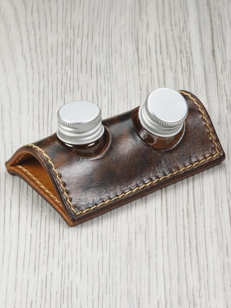 Чернильница Corten Steel orange .  Кожа. 6мл