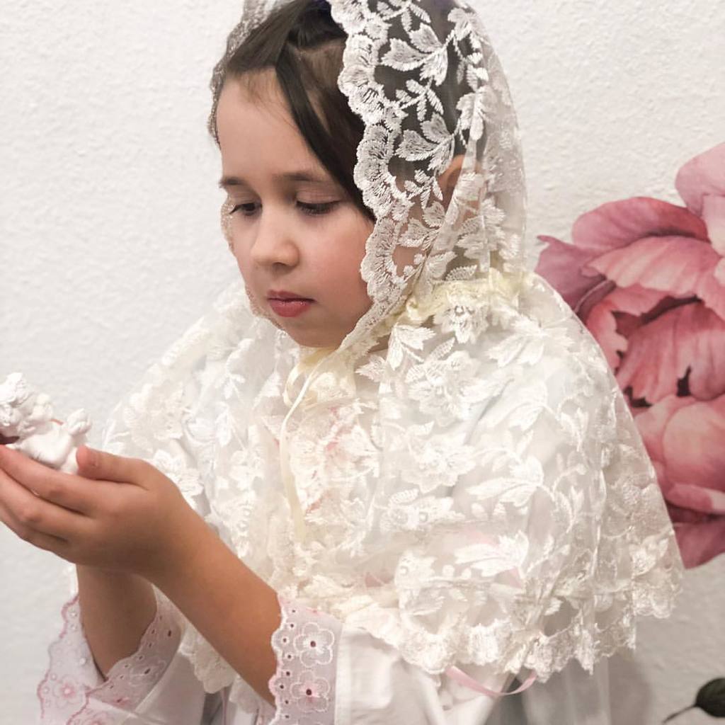 Церковный капюшон детский гипюровый