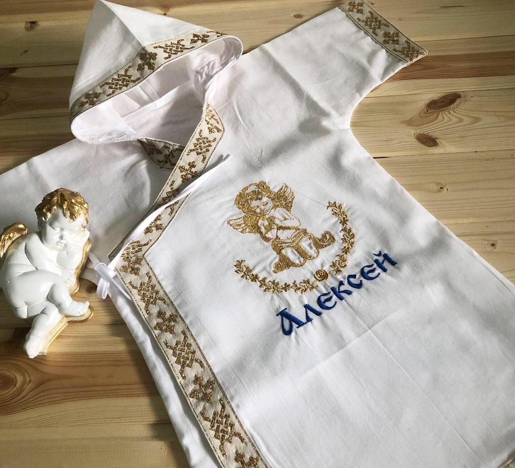 Крестильная рубашка именная "Ангелок"