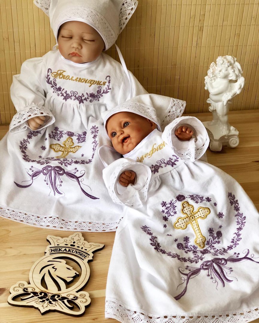 Крестильное именное платье «Золотая сирень»