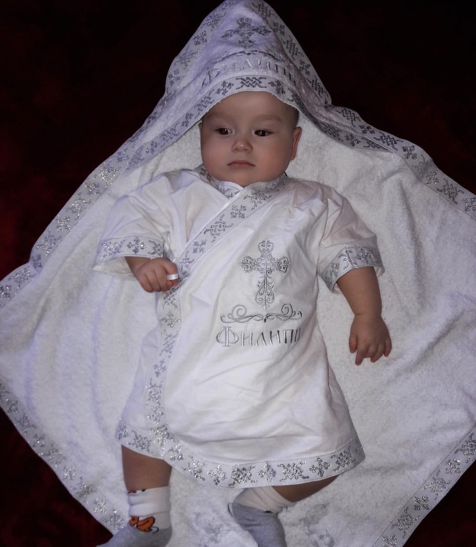 Крестильная рубашка «Серебряный стиль»