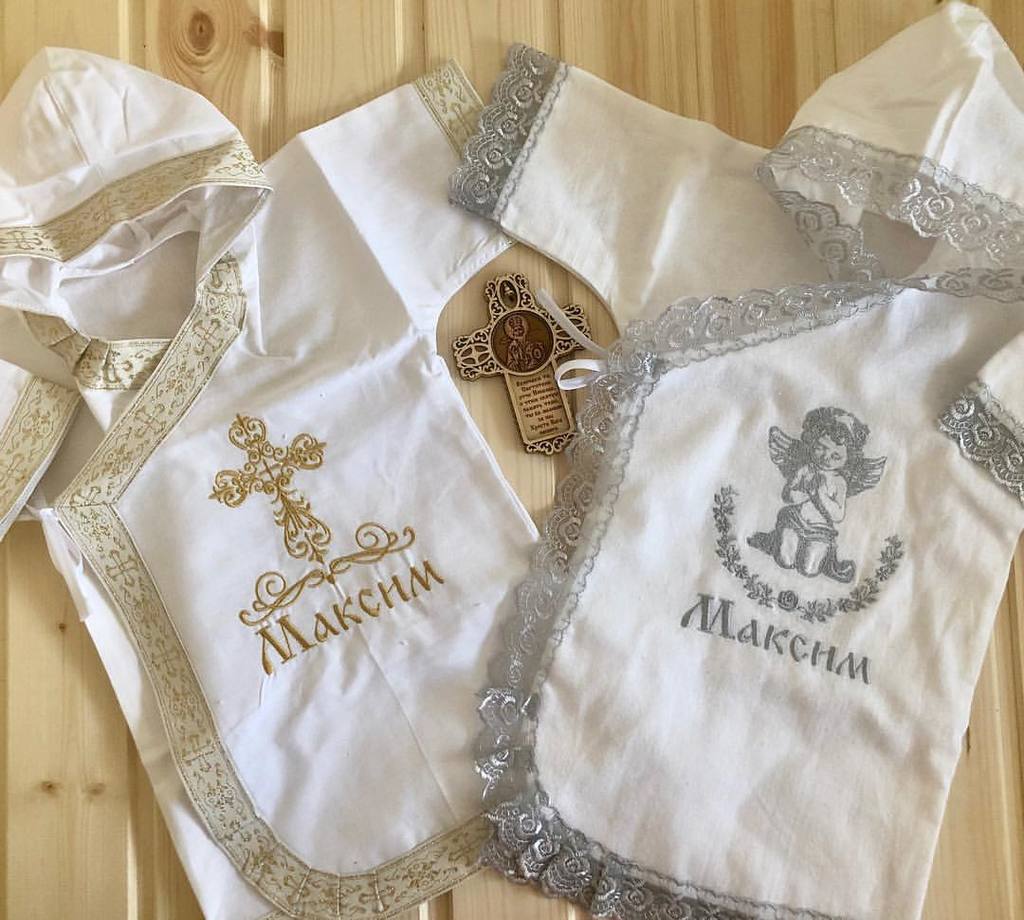 Именная крестильная рубашка «Ваш выбор»