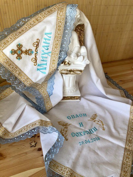 Именная фланелевая крыжма с уголком «Летняя»