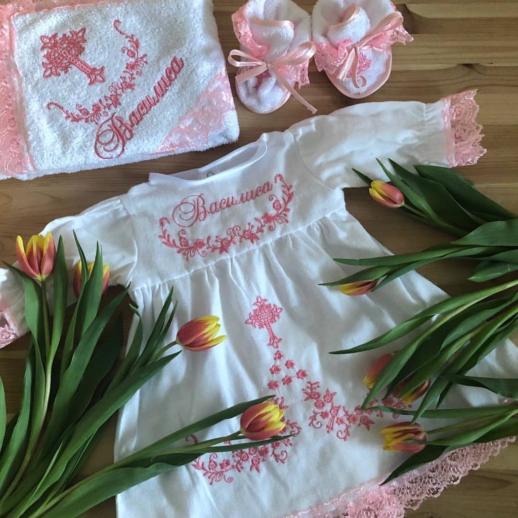 Крестильный набор "Коралловый"